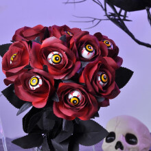 (black) Halloween Devil Eye Black Rose Stake, Spooky Eyeball Ground Pick for Party Yard Decor, Festival Outdoor Decoration