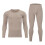 (Grey, S) Men's Thermal Underwear Set Solid Crew Neck Long Sleeve Base Layer Top and Bottom Winter Warm 2 Piece 2