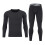 (Black, S) Men's Thermal Underwear Set Solid Crew Neck Base Layer Loose Fit Long Johns Soft Warm for Fall Winter 3