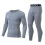 (Light gray, XL) Men's Thermal Underwear Set Solid Color Long Johns Warm Base Layer with Cuffs 3