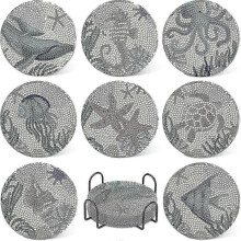 8pcs Ocean Diamond Coasters Kit