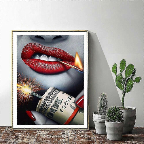 Fire Lip Portrait Diamond Art Kit 2