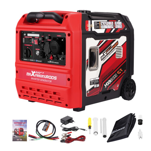 5500W inverter generator bensin Bluetooth tyst 58dB bärbar för camping hem säkerhetskopiering
