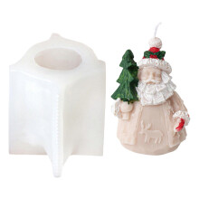 (santa elk) Silicone Molds Candle Making Moulds Silicone Craft Moulds Santa Claus Series Ornament Moulds Silicone Texture for Candle