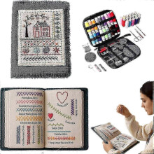 2026 New Embroidery Stitch Book & Sewing Kit (86 PCS), 18-Color Thread, Embroidery Books of Stitches with a Complete Toolkit and Instructional Tutoria