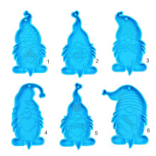 (4) 1/6x Keychain Resin Mold Jewelry Epoxy Casting Mold For Diy Craft Xmas Gnome