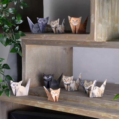50-Piece Origami Cat Paper Kit 1