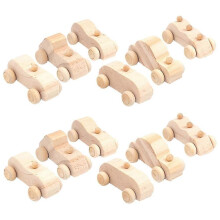 Wooden Toy Cars DIY Car Crafts for Kids 12Pcs Unfinished Paintable Car Toys