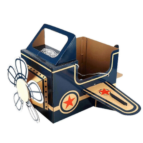 Child-Safe Cartoon Plane Cardboard DIY Kit