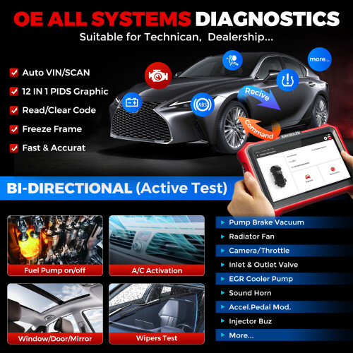 KINGBOLEN K8 PRO, Bluetooth OBD2 scanner, ECU-codering, bidirectionele controle, 40+ servicefuncties 2