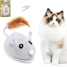 Indoor Cat Toy Mouse Kitten Toy Cat Toy Moving Mouse Kitten Toys with USB Rechargeable Indoor Cat Toys Interactive Automatic Cat Play Apartment