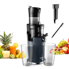 BioloMix 017 : Extracteur jus 78mm, moteur 200W, 40-65 tr/min, pressage lent, fruits entiers
