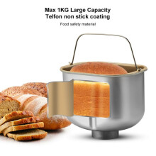 BioloMix 19-in-1: Automatischer Edelstahl-Brotbackautomat 1kg, 650W, programmierbar, 3 Brotgrößen, Nuss-Dispenser