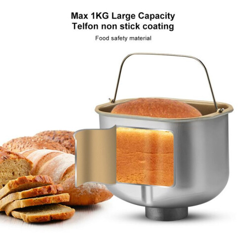 BioloMix 19-in-1: RVS broodmachine 1kg, 650W, programmeerbaar, 3 broodformaten, notendispenser