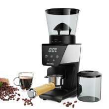 Moinho de café cônico BioloMix 706: Auto 30 ajustes de moagem, expresso/café americano/filtrado, recipiente de grãos visível
