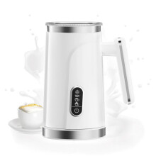 BioloMix : Machine à mousse lait auto 4-en-1 (chaude/froide), idéale latte, cappuccino, chocolat chaud blanc