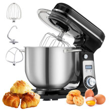 BioloMix 6L Mixeur sur socle de cuisine, 6 vitesses, 1 200 watts, capacité de 6 litres, alimentation en courant continu noir
