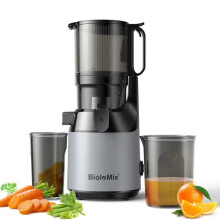 BioloMix 023 : Extracteur jus pression à froid, ouverture 130mm, fruits/légumes entiers, haut rendement, sans BPA