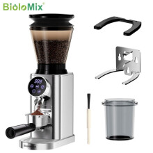 Moedor de café elétrico cônico BioloMix, com suporte removível, 48 ajustes de moagem, adequado para espresso.