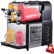 Machine Glace VEVOR MNKHS3LX2 370W 220V, Inox + PC, 2 Cuves 3L, Noir, Pro