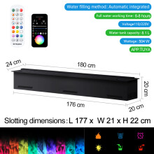 Smart Steam LED-vlam TV decoratieve open haard, 1800mm 70.87in, met APP Wind Guard
