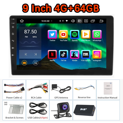 MOPECT Autoradio, 2 DIN Multimedia, Android 15, 4+64G, CarPlay, Android Auto, GPS-Navigation, DAB+