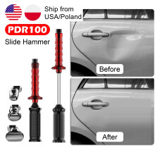 WOYO PDR100 Extracteur de bosses à marteau coulissant, kit de débosselage sans peinture avec 3 languettes en acier et colle froide