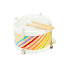 Tambour jouet - BIGJIGS - pour enfants - Bois FSC - Sangle réglable - 2 baguettes