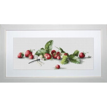 Lucas -S L Kit para Punto de Cruz Contado Motivo Algunas Fresas 18,5 x 49,5 cm - B2254