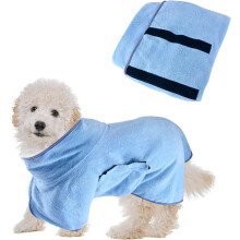 Dog Drying Coat (S/40CM, Pink), Dog Bathrobe Suitable for Small and Medium Dogs, Adjustable Super Absorbent Drying Towel for Dog Bathrobe Beauty