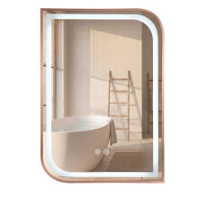 Καθρεφτης Τοιχου Led Zone 70x50 Brush Rose Gold