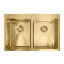 Stainless Steel Sink Joel Brush Gold without kitchen faucet