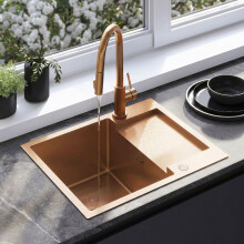 Stainless Steel Sink Paul Brush Copper without kitchen faucet