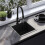 Lavello In Acciaio Leo 40 Black con rubinetto da cucina 1
