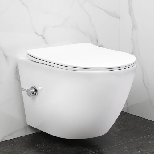 Κρεμαστή Λεκάνη Wc Rea Carlo Lux Rimless Με Λειτουργία Μπιντέ