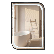 Καθρεφτης Τοιχου Led Zone 80x60 Black