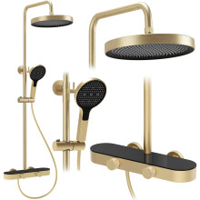 Ρυθμιζόμενη Στήλη Ντουζ Rea Creo Brush Gold 87 - 128 Εκ.
