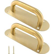 Set of 2 Stainless Steel Door Handle Plates, for Sliding Barn Door Kitchen Cabinets, Easy to Use and Store, Great Value for Everyday Use