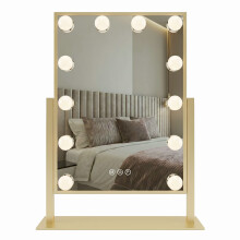 Καθρεφτης Τοιχου Led Hollywood L.gold 30x40