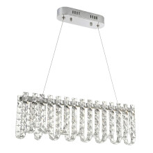 Lampada A Sospensione A Led In Cristallo Swe073-cp 60cm Chrome