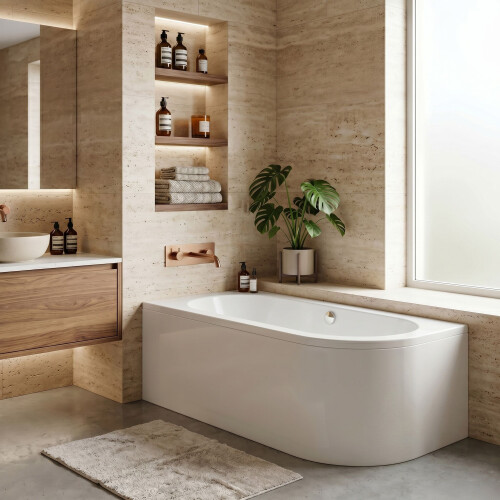 Bathtub Corner Acrylic Rea Orion Left 170cm