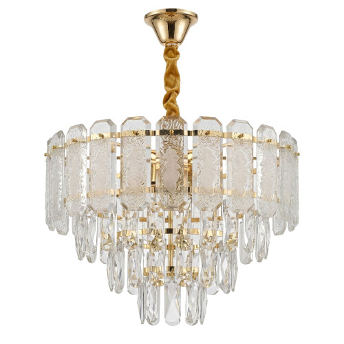 Κρυστάλλινο Κρεμαστό Φωτιστικό Swe088-cp 40cm Gold