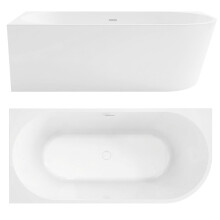 Bathtub Corner Acrylic Sydney Bellanto Left 150cm Black plug cap