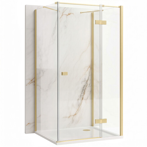 Καμπίνα Ντους Rea Atlas 120x90 Brush Gold αριστερή