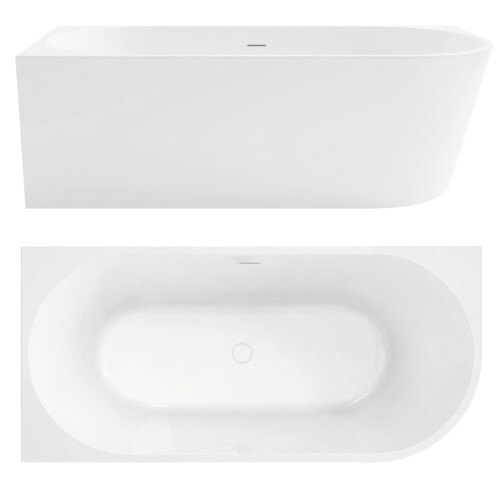 Bathtub Corner Acrylic Sydney Bellanto Left 170cm Black plug cap