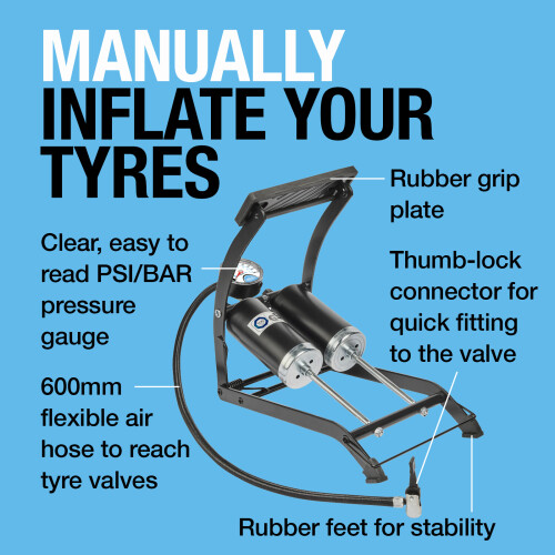 Ring Automotive Ring Automotive Double Barrel Foot Pump 1