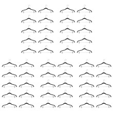Pacote de 50 Cabides com Clipes Cabides de Veludo Preto para Usar para Saia e Cabide para Calças Cabide Ultrafino Sem Deslizamento