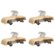40 Pack Solid Finish Wooden Trousers/Skirt Hangers with Anti-Rust Clips Coat Clothes Hangers