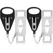 Black Door Lock Portable Door Lock, for Added Privacy and Security in Hotels Travel, Easy to Use and Store, Great Value for Everyday Use
