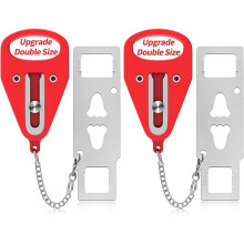 Red Door Lock Portable Door Lock, for Added Privacy and Security in Hotels Travel, Easy to Use and Store, Great Value for Everyday Use